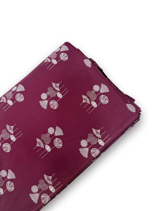 Deep Wine Floral Motif Material Running