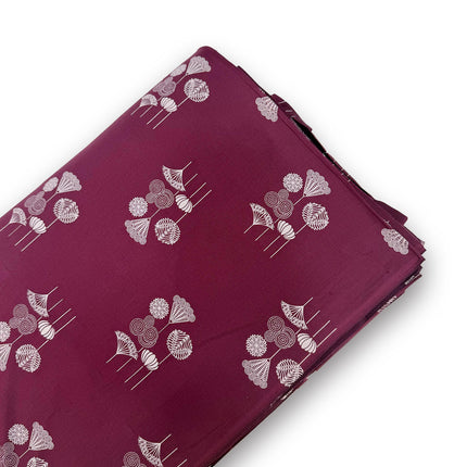 Deep Wine Floral Motif Material Running
