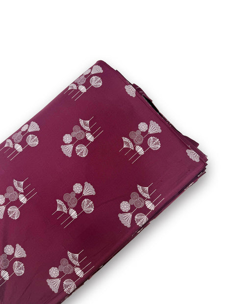 Deep Wine Floral Motif Material Running