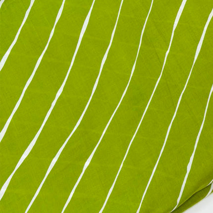 Green & White Striped Cotton Running Material