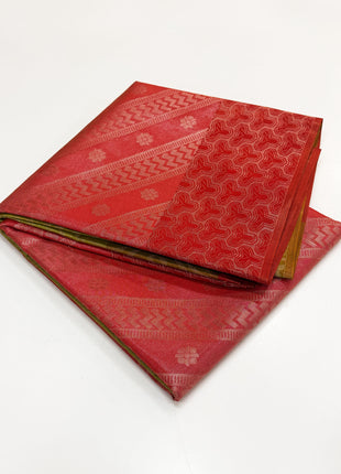 Maroon Red Tissue Saree