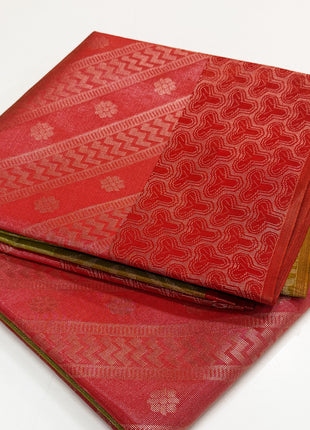 Maroon Red Tissue Saree