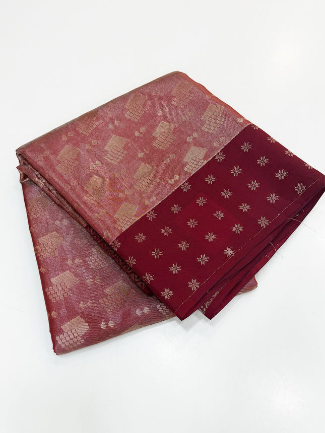 Wine Maroon Tissue Saree
