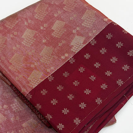 Wine Maroon Tissue Saree