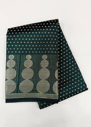 Elegant Dark Green Geometric Saree