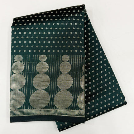 Elegant Dark Green Geometric Saree