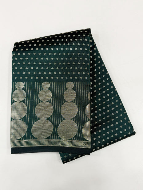 Elegant Dark Green Geometric Saree