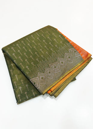 Olive Green Tissue Saree