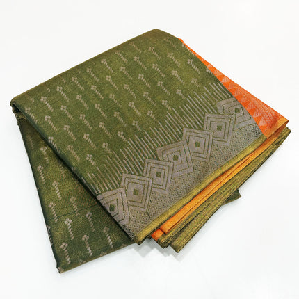 Olive Green Tissue Saree