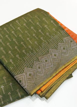 Olive Green Tissue Saree