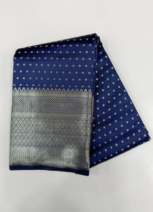 Royal Navy Blue Geometric Saree