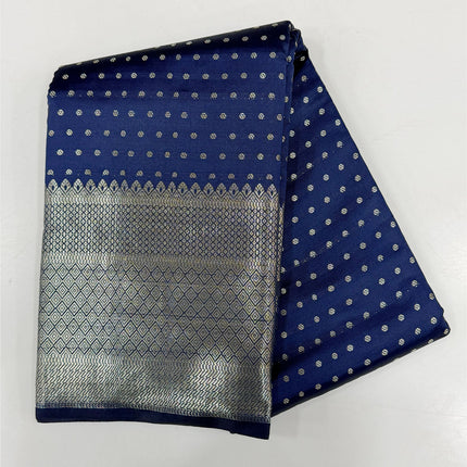 Royal Navy Blue Geometric Saree