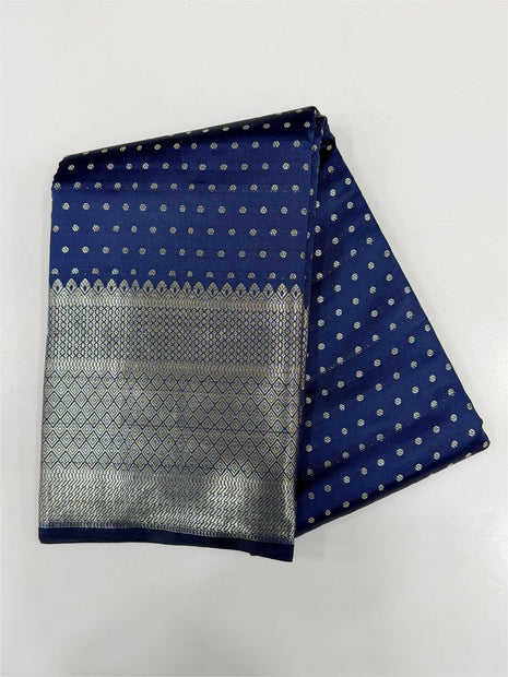 Royal Navy Blue Geometric Saree