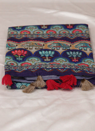 Traditional Multicolour Folk Art Printed Saree