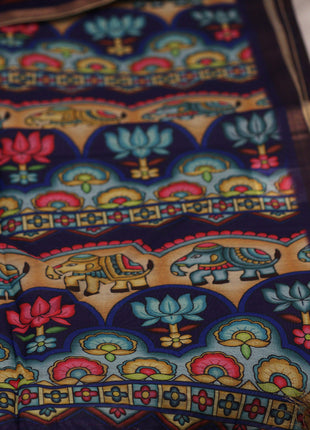Traditional Multicolour Folk Art Printed Saree