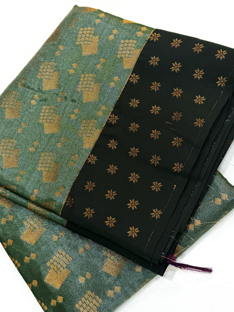 Deep Bottle Green Tissue Saree