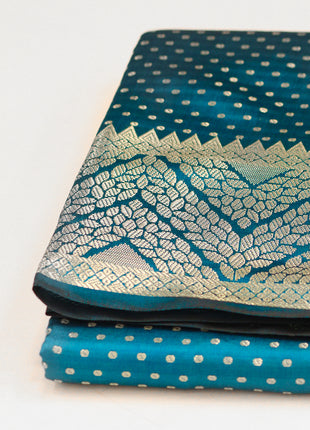Royal Blue & Silver Traditional Saree
