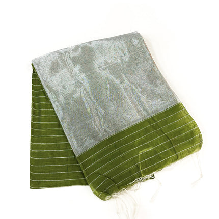 Olive Green Mal Cotton Saree
