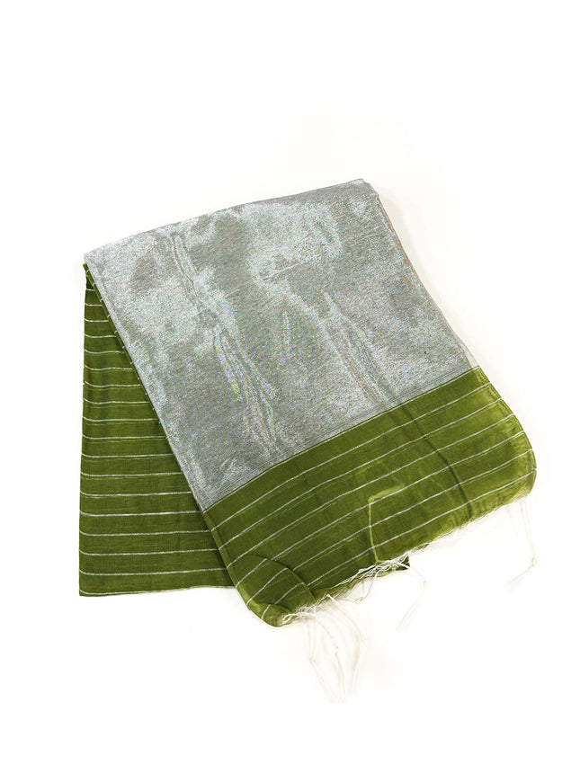 Olive Green Mal Cotton Saree