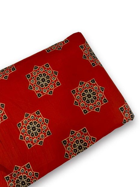 Rich Crimson Red Printed running material