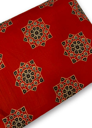 Rich Crimson Red Printed running material