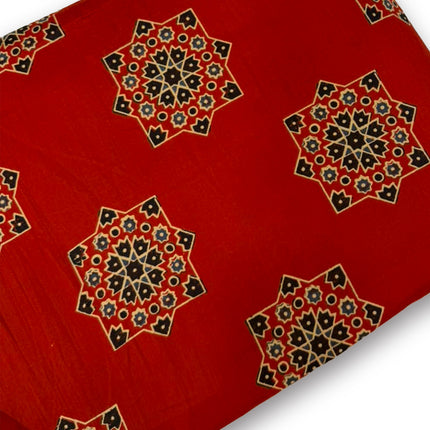 Rich Crimson Red Printed running material