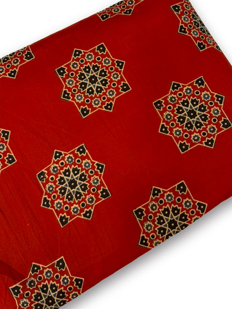 Rich Crimson Red Printed running material