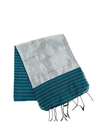 Teal Green Mal Cotton Saree