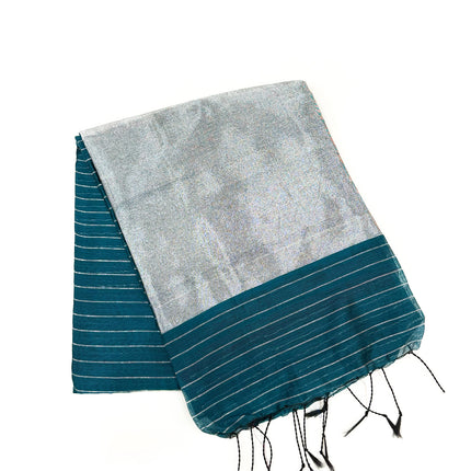 Teal Green Mal Cotton Saree