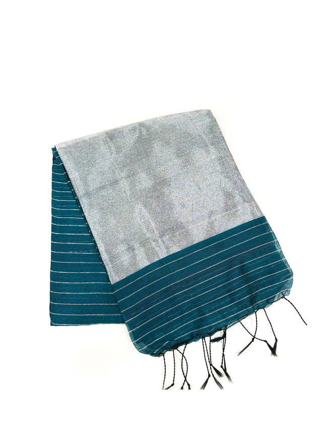 Teal Green Mal Cotton Saree