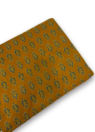 Mustard Yellow Floral Printed running material
