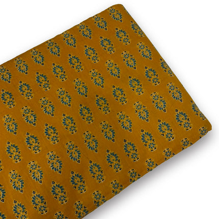 Mustard Yellow Floral Printed running material
