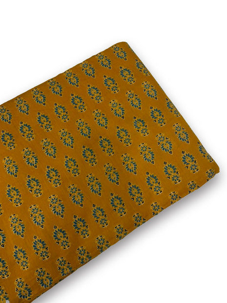 Mustard Yellow Floral Printed running material