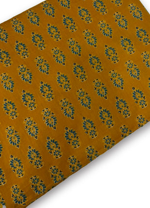 Mustard Yellow Floral Printed running material