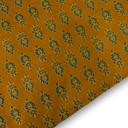 Mustard Yellow Floral Printed running material