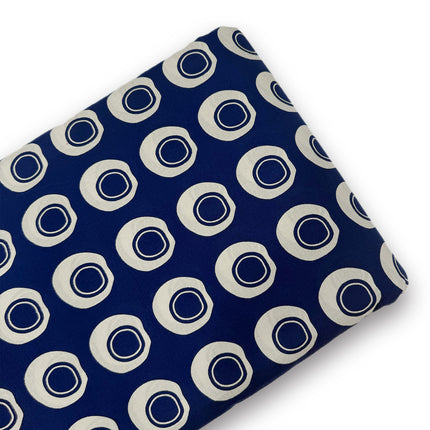 Royal Navy Blue Geometric Concentric Circle running material