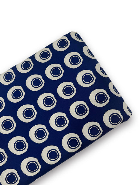 Royal Navy Blue Geometric Concentric Circle running material