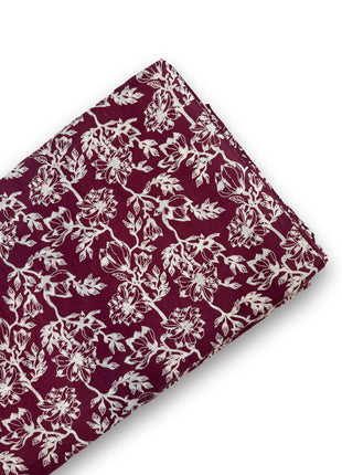 Deep Magenta Wine Floral Jaal running material