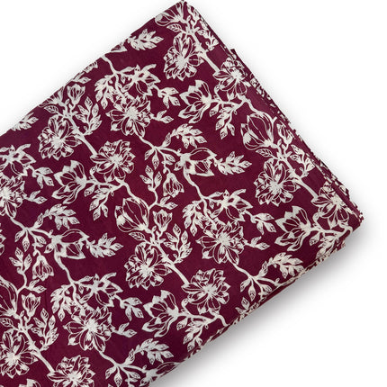 Deep Magenta Wine Floral Jaal running material