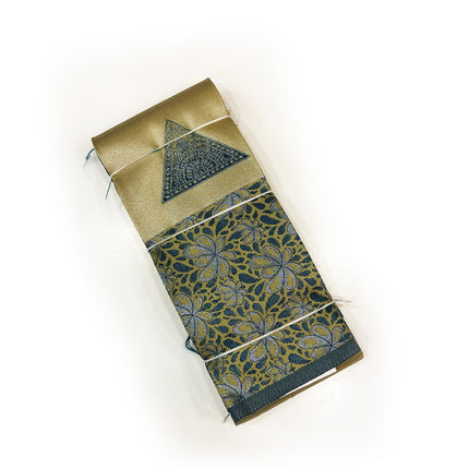 Golden Blue Jacquard Saree