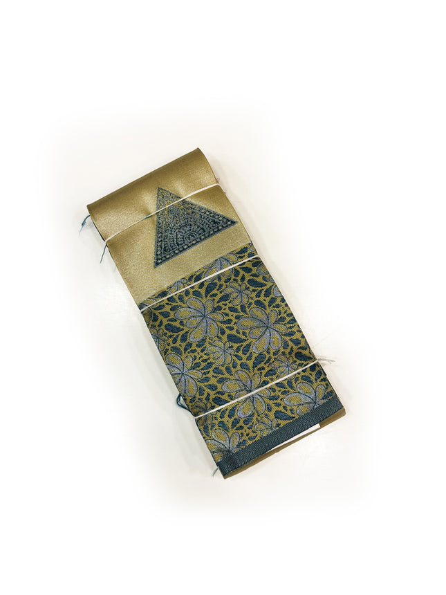 Golden Blue Jacquard Saree
