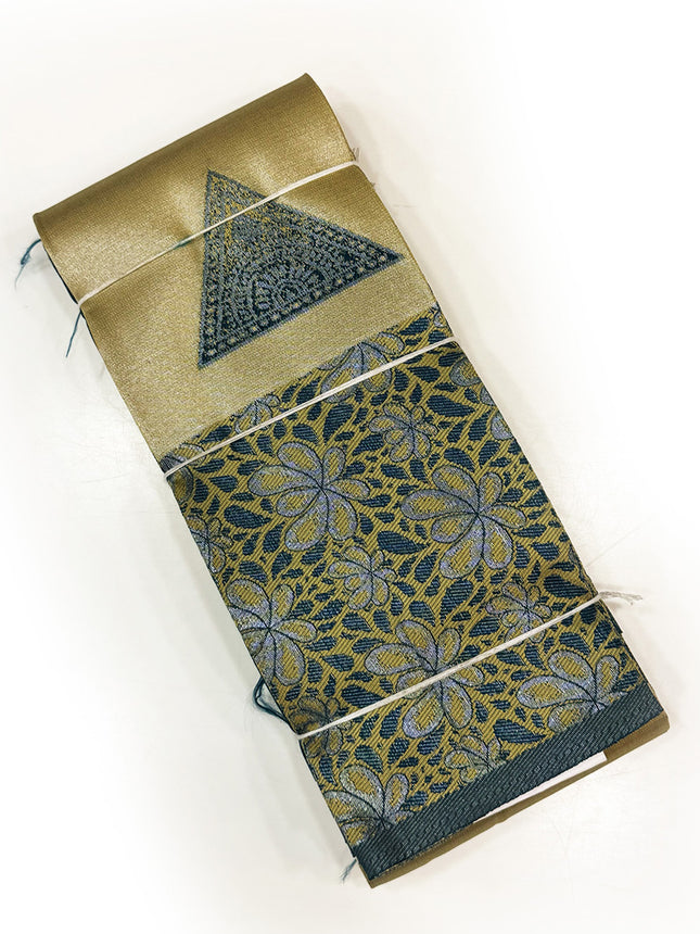 Golden Blue Jacquard Saree