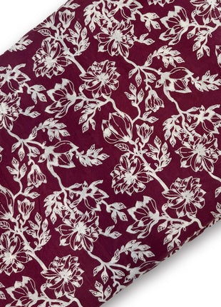 Deep Magenta Wine Floral Jaal running material