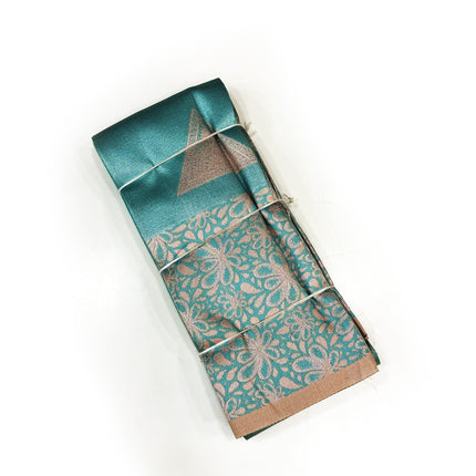 Elegant Peacock Teal &amp; Antique Zari Woven Silk Saree