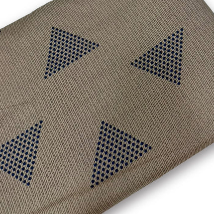 Beige Geometric Dotted Triangle Printed Running material