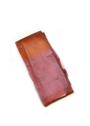 Radiant Rust Orange &amp; Mauve Pink Dual-Tone Silk Saree