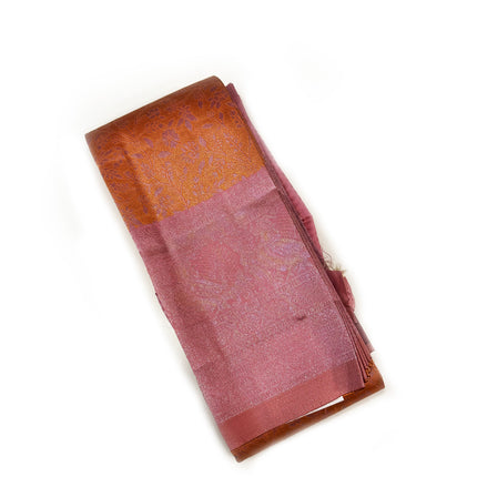 Radiant Rust Orange &amp; Mauve Pink Dual-Tone Silk Saree