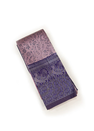 Majestic Mauve &amp; Deep Violet Woven Silk Saree