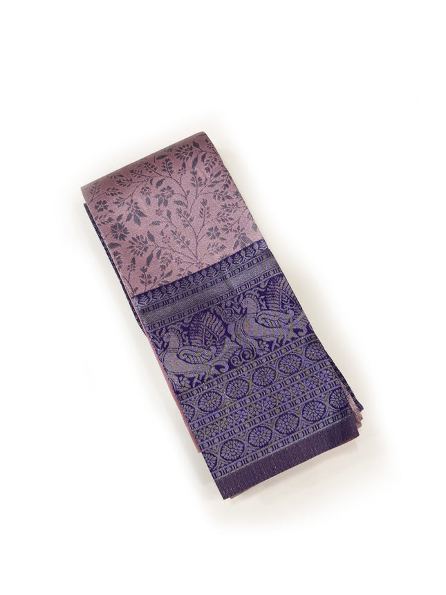 Majestic Mauve &amp; Deep Violet Woven Silk Saree