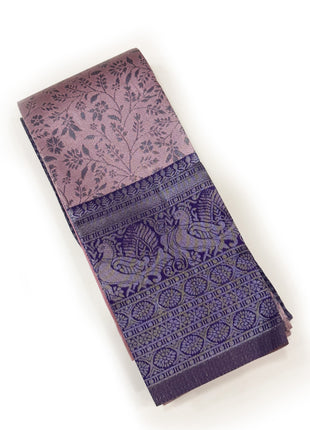 Majestic Mauve &amp; Deep Violet Woven Silk Saree